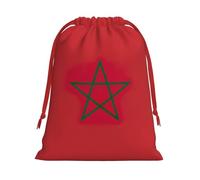 Sac à cordon réutilisable avec imprimé drapeau du Maroc pour anniversaire, mariage, organisation quotidienne d'événements