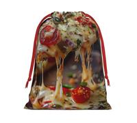 Sac à cordon réutilisable avec imprimé pizza savoureux pour anniversaire, mariage, organisation quotidienne d'événements