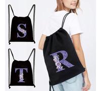 Sac à cordon Sac à dos d'école Sac de sport Sacs à dos mode femme Sac de plage en canevas Sac de rangement pour voyage, cyclisme, randonnée Femme Grande capacité Sacs de courses Impression de lettres 