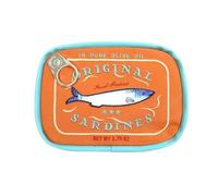Sac à cosmétique en Forme de boîte de Sardines créative, Pochette à Maquillage rétro Amusante inspirée des boîtes de Sardines, Petit Organisateur à Fermeture éclair pour Voyager (Orange)