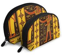 Sac à cosmétiques de voyage avec motif pour femme avec dieux égyptiens et hiéroglyphes étanche 2PC pochette de maquillage pochette pour cosmétiques et articles de toilette sac de voyage portable tro
