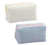 Sac À Cosmétiques En Daim 2 Pièces, Sac À Cosmétiques De Grande Capacité, Sac À Cosmétiques Léger, Accessoires De Voyage, Trousse De Toilette Pour Femmes