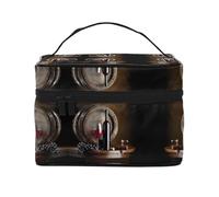 Sac à cosmétiques en verre pour bouteille de vin rouge, sac à cosmétiques de voyage, boîte à outils cosmétiques, organisateur de cosmétiques, Noir , Taille unique