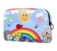 Sac À Cosmétiques Hérissons Et Coccinelles sur Un Arc-en-Ciel Jour D'été Trousse De Toilette De Voyage Trousse De Maquillage pour Femmes