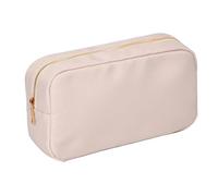 Sac à cosmétiques Letter Patch Custom Travel Cosmetic Bag Personalized Nylon Pouch Toiletry Bag Chenille Patch Makeup Toiletries Girl Cosmetic Bag(Color:Champagne,Size:M)