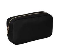 Sac à cosmétiques Letter Patch Custom Travel Cosmetic Bag Personalized Nylon Pouch Toiletry Bag Chenille Patch Makeup Toiletries Girl Cosmetic Bag(Color:Black,Size:S)