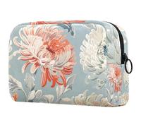 Sac À Cosmétiques Motif Fleurs Épanouies Trousse De Toilette De Voyage Trousse De Maquillage pour Femmes