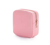 Sac à cosmétiques Nylon Mini Makeup Bag Toiletry Cosmetic Storage Bag Waterproof Zipper Small Pouch Coin Sanitary Napkin Purse for Women Girls(Color:Dark Pink)