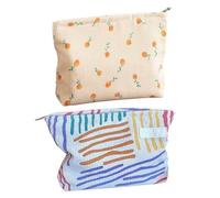 Sac À Cosmétiques Portable 2 Pièces, Sac À Cosmétiques en Velours Côtelé, Trousse De Toilette De Voyage, Sac De Rangement De Grande Capacité, Sac De Rangement Multifonctionnel