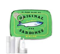 Sac à cosmétiques - Sac de Rangement esthétique Portable | Sac de Voyage Amusant avec Motif de Sardine en Conserve pour Soins de la Peau, à paupières, cha, Vert, 6,1x4,33x1,77 pulgadas, Voir