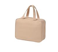 Sac à cosmétiques Suspendu for Femmes, 2 pièces, Rangement Portable, Organisateur de Maquillage, Sacs Toilette Voyage Grande capacité pour Les Voyages, Les Sorties(Wooden Peach Powder)