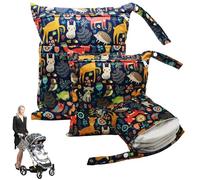 Sac à Couche, 3PCS Sac Couches Lavables, Humide Sac à Couche, Pochette Couche, Sac Impermeable Bebe, Organisateur de Couches de Voyage de Sac Sec Humide réutilisable Lavable imperméable