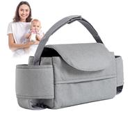 Sac à couches pour poussette - Pochette pour poussette à compartiments multiples polyvalente et spacieuse | Organisateurs de produits de soins infirmiers pour papier de soie, biberon, couches Hunya