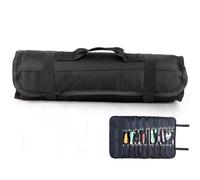 Sac à couteaux de chef multifonction pour outils d'extérieur, sac à outils portable en tissu Oxford lourd pour le camping et la randonnée, Noir