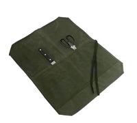 Sac à Couteaux Enroulable | Sac de Transport en Toile cirée | 7 emplacements pour Couteaux de Chef en Toile avec Une bandoulière réglable pour Couteaux de Cuisine, Vert Militaire, Refer to