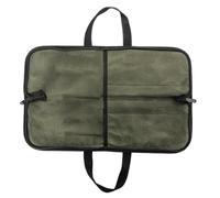 Sac à couteaux, pochette de voyage pour ustensiles de cuisine, 48 x 31,5 cm, organiseur en toile cirée, porte-outils de chef portable avec poignée pour un aspect rustique culinaire, vert militaire
