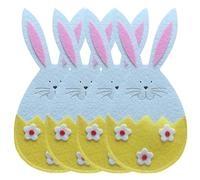 Sac à couverts en forme de lapin - Organisateurs de couverts en feutre avec motif lapins mignons | Poches à couverts de Pâques | Ensemble de décoration en forme de lapin | Porte-couverts de cuisine