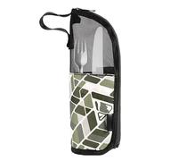 Sac à couverts portable, pochette à couverts camping - Étui de transport pour vaisselle - Sac à fermeture éclair, porte-ustensiles, étui de rangement pour paille, cuillère, fourchette, baguettes