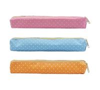 Sac À Crayon En Toile 3 Pièces, Sac À Crayon Pour Filles, Sac À Crayon Portable, Sac À Crayon Imprimé À Pois, Fournitures Scolaires.