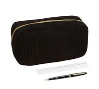 Sac à Crayons - 20,66 x 10,9 x 6,9 cm - Grand étui à Crayons en Corduroy - Grand étui à Crayons avec Fermeture éclair - pour collège, Adolescents, étudiants, Adultes et élémentaires, Noir