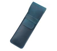 Sac À Crayons En Cuir Véritable Fait À La Main,Porte-Stylo Plume En Cuir De Vache,Accessoires De Style Rétro Vintage Pour Voyage.Blue-S.