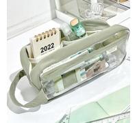 Sac À Crayons Esthétique,Étuis Scolaires,Sac À Stylos De Grande Capacité,Pochette À Crayons À Fermeture Éclair,Étui Porte-Papeterie,Fournitures Scolaires.Grey.