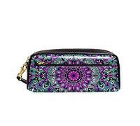 Sac À Crayons Motif De Fleur De Mandala Trousse Scolaire Pratique Sac Porte-Stylo Robuste Étui À Crayons pour Scolaires Garçons Adulte