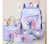 Sac à crayons, sac à dos et sac à bandoulière imprimés en 3D Stitch. Cadeau multifonctionnel pour la famille, les vacances, Halloween et Noël. Sac à dos mignon, frais et décontracté avec grande capaci