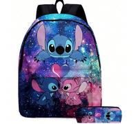 Sac à crayons Stitch 3D , sac à dos, sac à bandoulière. Ensemble de 3 pièces avec Stitch et ciel étoilé pour les enfants, idéal pour l'école, les voyages, Noël. Grand organiseur de maquillage multifon