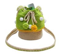 Sac à crochet en forme de champignon - Sac type cube avec cordon en forme | de champignon de 20 cm, en tricot, décontracté pour femme | Porte-monnaie multifonction pour chargeurs accessoires
