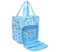 Sac à crochet, organisateur de stockage de fil imperméable portable avec fermeture à glissière, sac tricoter capacité avec poignée pour fil, aiguilles tricoter, crochets