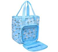 Sac à crochet, organiseur de rangement portable et étanche pour fils avec fermeture éclair, sac à tricoter capacité avec poignée pour fils, aiguilles tricoter et crochets