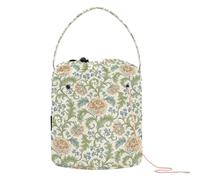 Sac à crochet rétro orange rose William Morris Sac de rangement portable pour kit de tricot Accessoires pour crochet en Hilo