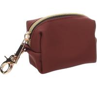 Sac à crottes Chien - Mirko Bordeaux - Similicuir (PU) - Fermeture éclair + Mousqueton - 8x5x5 cm - 1 Rouleau 20 Sacs Gratuit