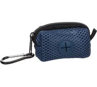Sac à crottes chien - Misha Bleu - polyester + maille - fermeture éclair + mousqueton - 9x4x5,5 cm - 1 rouleau 20 sacs gratuit