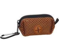 Sac à crottes chien - Misha Brun - polyester + maille - fermeture éclair + mousqueton - 9x4x5,5 cm - 1 rouleau 20 sacs gratuit