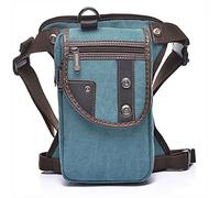 Sac à Cuisses pour l'extérieur, Sac Banane en Toile/Nylon/Oxford for Homme, Sacoche de Taille décontractée for Moto, Voyage(Lightblue Canvas)