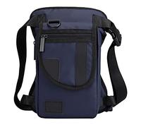 Sac à Cuisses pour l'extérieur, Sac Banane en Toile/Nylon/Oxford for Homme, Sacoche de Taille décontractée for Moto, Voyage(Blue Nylon)