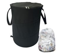 Sac à déchets de jardin portable - Poubelle de camping pliable de 37 L avec fermeture éclair - Conteneur réutilisable multifonction pour feuilles et pelouses pour une utilisation en extérieur