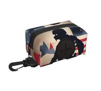 Sac à déjections canines imprimé du jour commémoratif patriotique des soldats militaires américains, sac à déjections canines conçu pour laisse distributeur de sacs à déjections canines