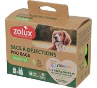 Sac à déjections canines Zolux (x12) Vert 3x3x6 cm