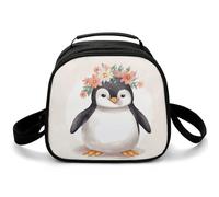 Sac à déjeuner à bandoulière avec motif de fleurs, petit sac fourre-tout isotherme avec bandoulière réglable, boîte à déjeuner réutilisable pour le travail, le pique-nique, les voyages