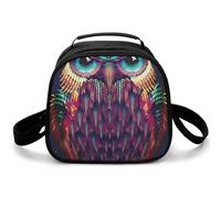 Sac à déjeuner à motif de chouette, petit sac fourre-tout isotherme avec bandoulière réglable, boîte à déjeuner réutilisable pour le travail, le pique-nique, les voyages