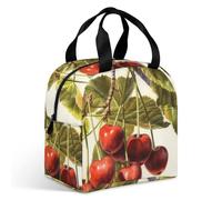 Sac à déjeuner Art Cherry Painting pour adulte, sac fourre-tout isotherme étanche avec fermeture éclair et plusieurs poches, grande capacité pour bureau, travail, pique-nique