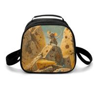Sac à déjeuner au fromage, petit sac fourre-tout isotherme avec bandoulière réglable, boîte à déjeuner réutilisable pour le travail, le pique-nique, les voyages