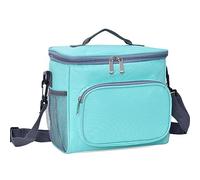 Sac à déjeuner carré isotherme réutilisable et étanche pour homme adulte avec poches (vert, taille unique)