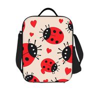 Sac à déjeuner coccinelle pour homme et femme - Boîte à déjeuner isotherme réutilisable et étanche avec bandoulière réglable pour le travail, le bureau, le pique-nique, les voyages