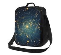 Sac à déjeuner constellation des étoiles du Nord pour homme et femme, sac à déjeuner isotherme réutilisable, étanche avec bandoulière réglable, joli sac fourre-tout pour adulte
