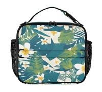 Sac à déjeuner étanche pour adulte - Portable - Garde les aliments au chaud - Sac à déjeuner thermique pour l'école, le bureau, le camping, le pique-nique, les feuilles d'été tropicales