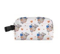 Sac à déjeuner étanche pour garçons - Boîte à déjeuner pour homme - Garde les aliments au chaud - Boîte thermique pour plage, voyage, hippopotame drôle - Motif cœur blanc et orange